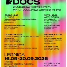 24. Objazdowy Festiwal Filmowy WATCH DOCS zawita do Legnicy