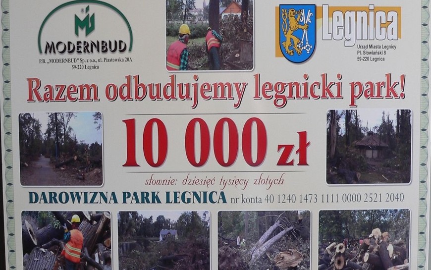 Piękny dar firmy MODERNBUD. 10 tysięcy zł na odbudowę Parku Miejskiego