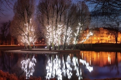 Wiatr uszkodził iluminację na Kozim Stawie