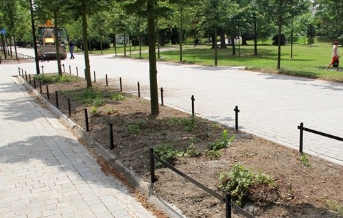 Złodzieje ukradli nowiutkie ogrodzenie przy al. Orła Białego