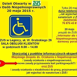 ZUS dla niepełnosprawnych. W środę Dzień Otwarty