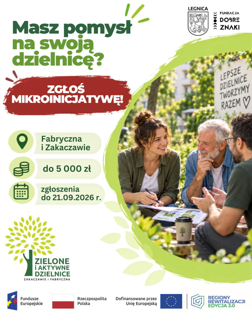 Zaproszenie do zgłaszania inicjatyw - termin do 21 września 2026, obszar Fabryczna i Zakaczawie, budżet to 5000 zł