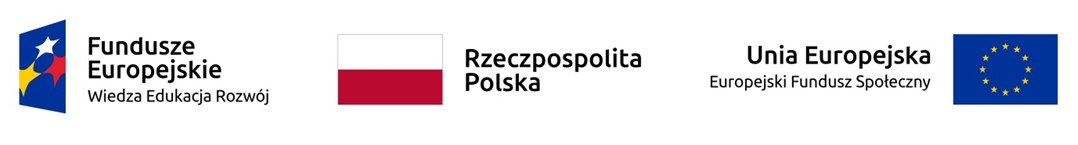 Zdjęcie przedstawiające logo: "Fundusze Europejskie Program Regionalny", flagę narodową z podpisem "Rzeczpospolita Polska", flagę Uni Europejskiej z podpisem "Unia Europejska Europejski Fundusz Społeczny".