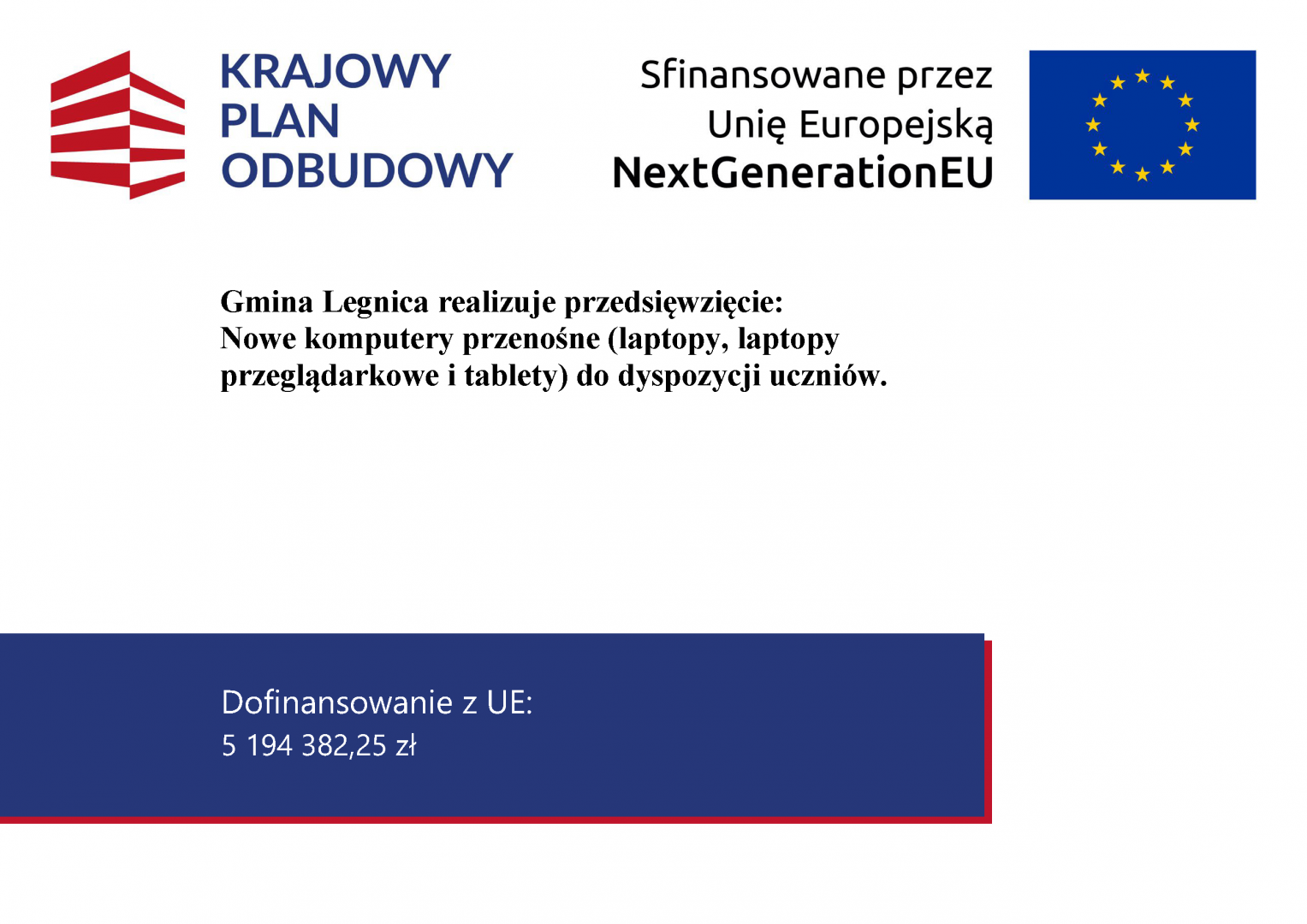 Tablica informacyjna - wdrażanie inwestycji C2.1.2 