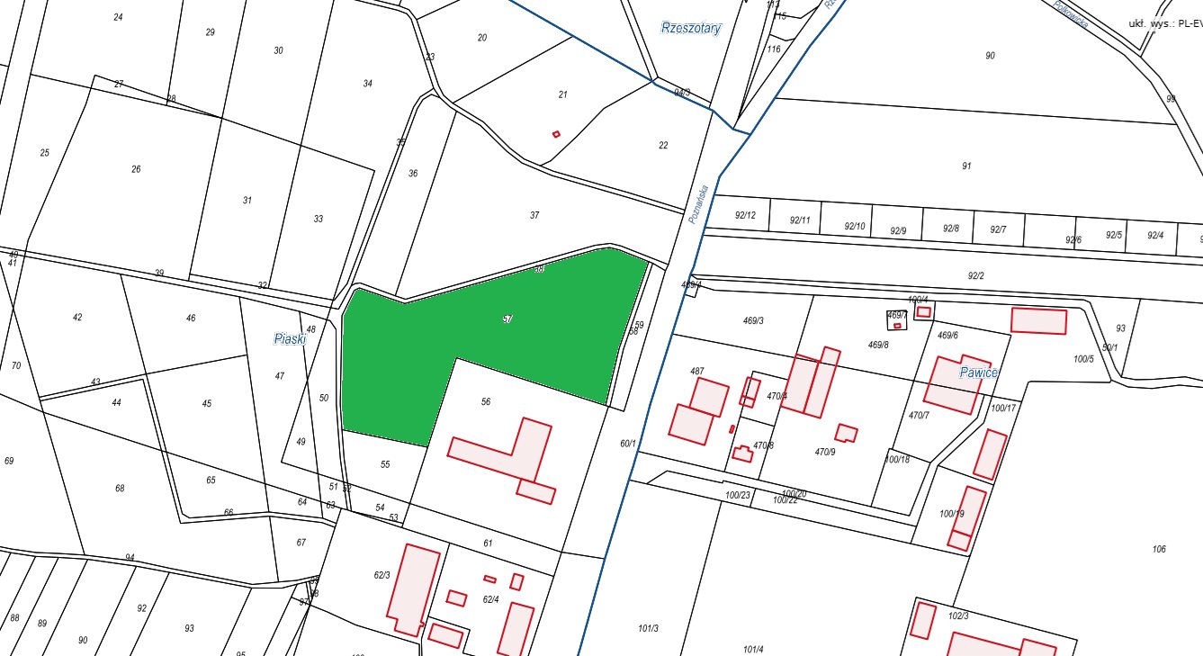 Mapa poglądowa do przetargu ul. Żołnierzy II Armii Wojska Polskiego, działka nr 897/1 