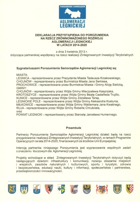 Porozumienie Samorząd&oacute;w Aglomeracji Legnickiej stało się faktem