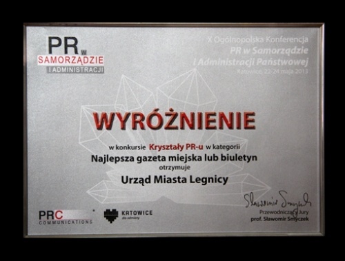 Magazyn &bdquo;Legnica.eu&rdquo; w elicie polskich pism samorządowych