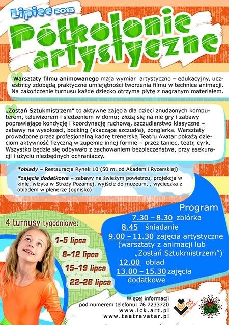 plakat LCK - p&oacute;łkolonie artystyczne