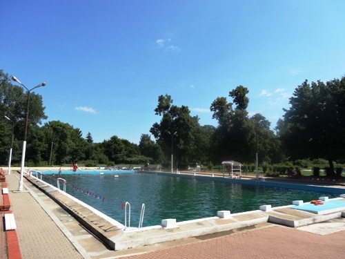 Zawody pływackie na basenie przy ul. Stromej