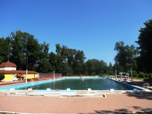 Zawody pływackie na basenie przy ul. Stromej