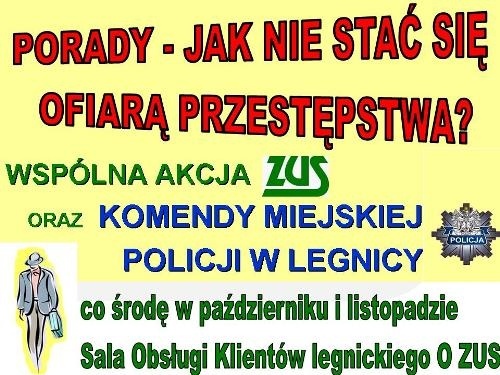 Jak nie stać się ofiarą przestępstwa?   Porady w legnickim ZUS w każdą środę