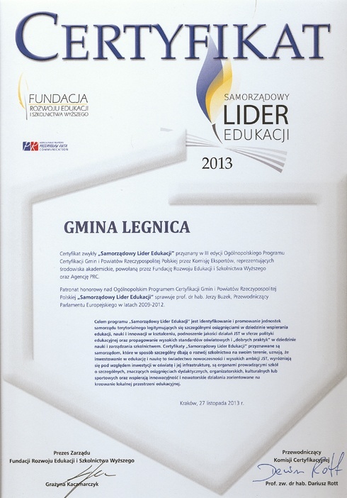 Legnica została „Samorządowym Liderem Edukacji”