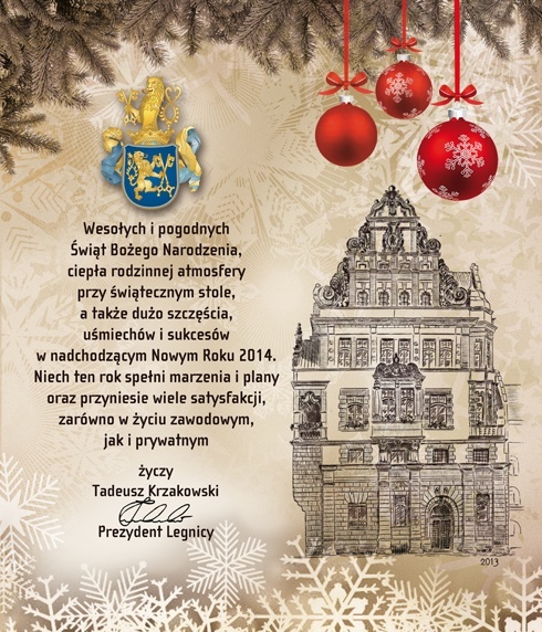 życzenia Prezydenta Legnicy 2013