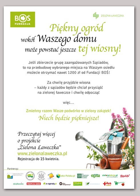 Warto przystąpić do akcji Fundacji BOŚ &bdquo;Zielona Ławeczka&rdquo;