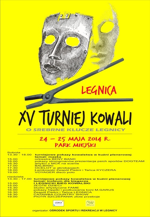 Ludzie w żelaznych maskach. XV Turniej Kowali &bdquo;O Srebrne Klucze Legnicy&rdquo; (Park Miejski 24 &ndash;25 maja 2014 r.)