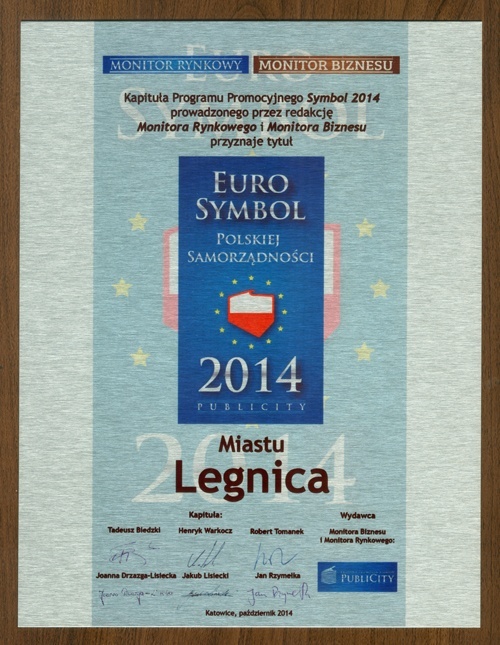 Legnica wyr&oacute;żniona EuroSymbolem 2014