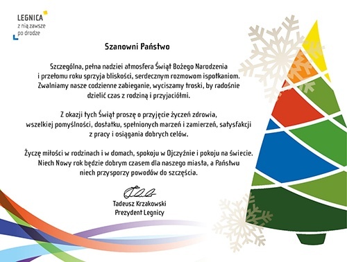 życzenia prezydenta Legnicy 2015